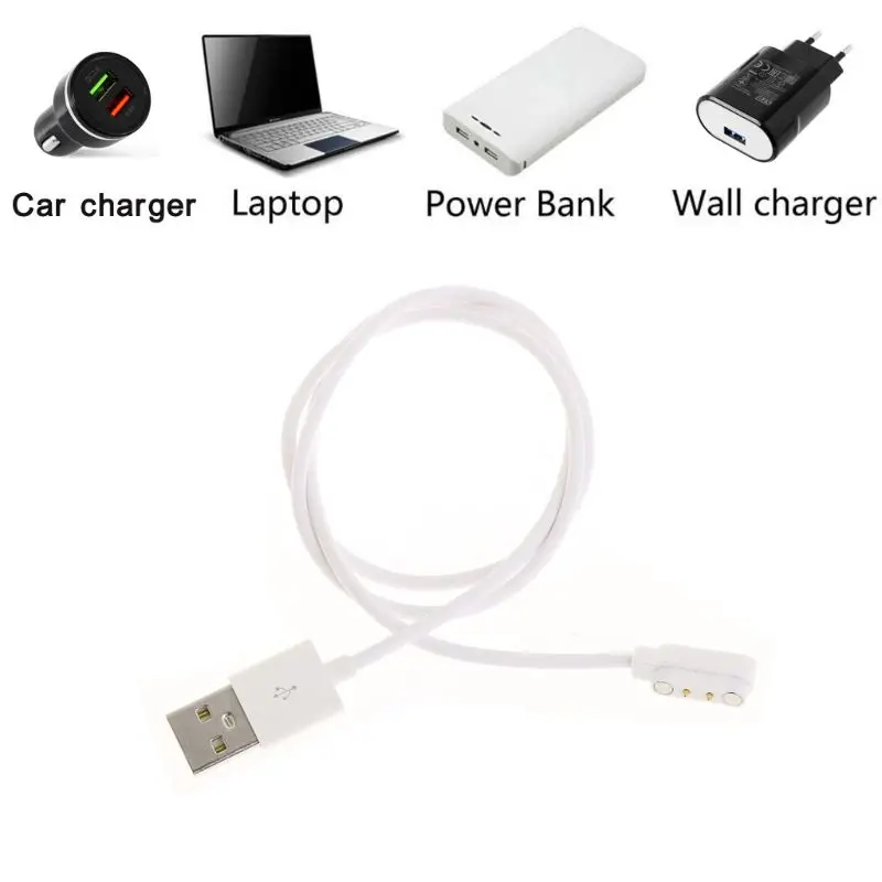 

Magnetic USB Charging 2 Pins Distances 7.62mm Power Supply Cable For Smart Watch