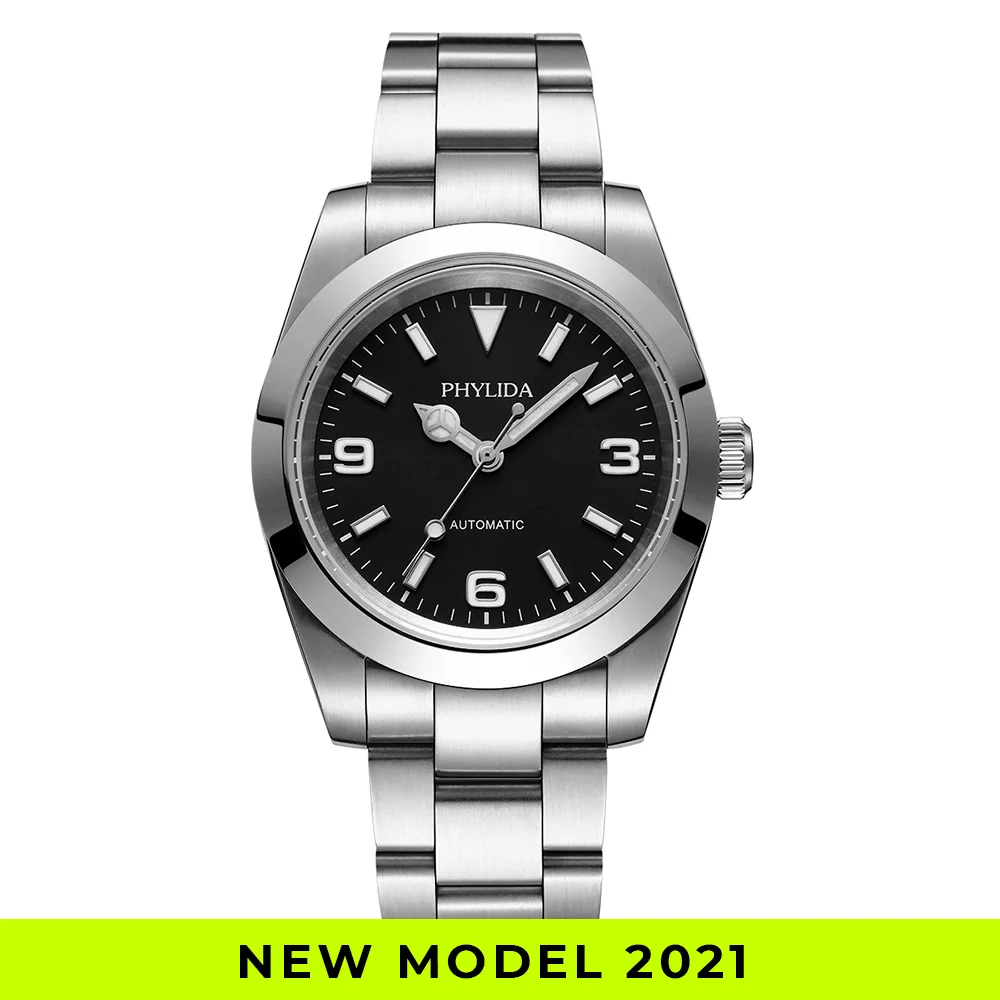 Luxury Watch Mechanical Explorer Homage Dial Black 39mm Automatic 100M Water-Resistant