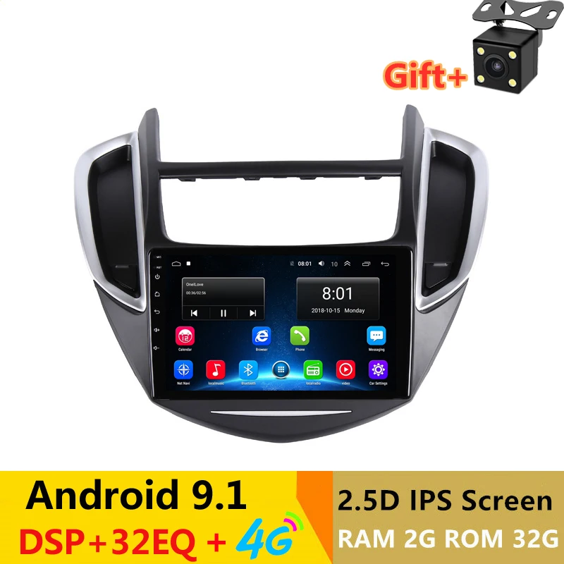 9 "2 + 32 г 2.5D ips Android 8,1 автомобильный DVD мультимедийный плеер gps для Chevrolet TRAX 2013 2014 2015 аудио Радио стерео навигации