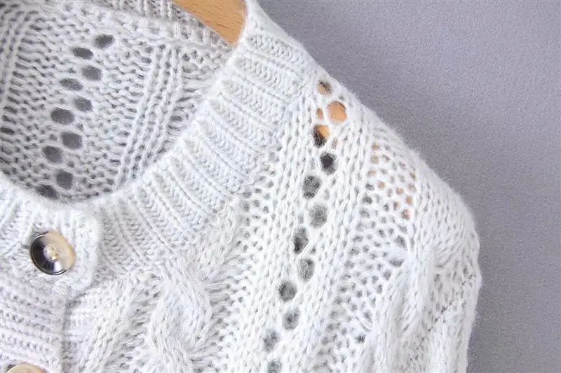 Однобортный женский Кардиган с длинным рукавом, ажурный, свободный, однобортный, однобортный, с длинными рукавами, ажурный, свободный