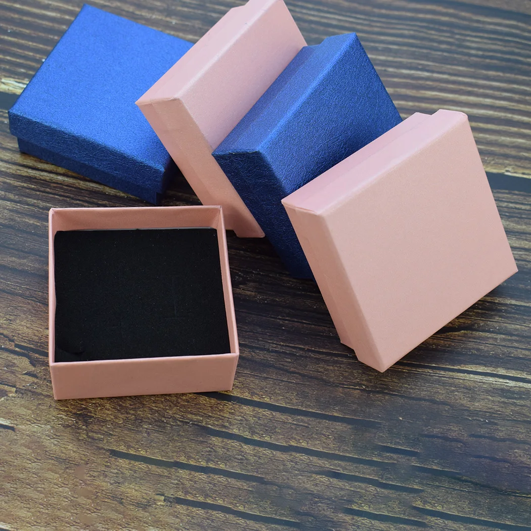 

10PCS 4*4*3 CM / 7*7*3 CM Kraft Paper Box Jewelry Storage Organizer Wedding Birthday Party Tags Wrap Decoration Supplies Gift