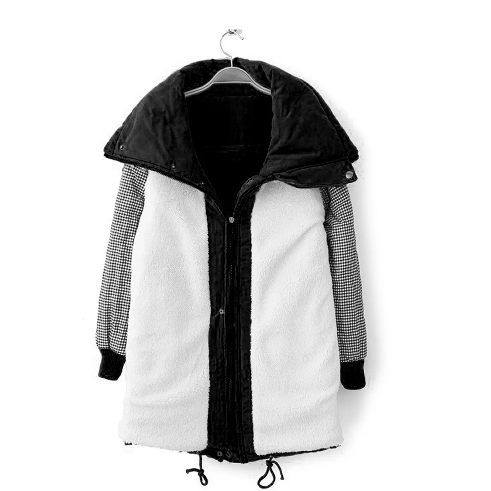 #Winter Women Warm And Velvet Waist Tooling Jacket Lapel Coat Long-sleeved Top Coat Cotton Jacket Puffer Jacket куртка женская
