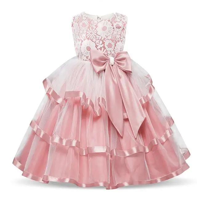 Dress 8 Pink Нарядное платье для дня рождения для маленьких девочек г. Одежда для детей на крестины, размер 6, 7, 8 Бальные платья принцессы для девочек, одежда - Цвет: Dress 8 Pink