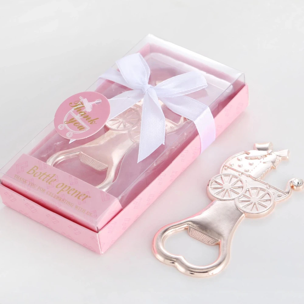 10pcs Lot Baby Shower Gifts Boy Girl Birthday Party Giveaways Baptism Souvenirs Gold Metal Baby Carriage Bottle Opener Party Favors Aliexpress