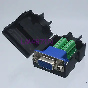 

DHL/EMS 20 LOTS DB15 D-SUB VGA jack 3+6pin Terminal Breakout PCB Connector COVER HOOD nut black -d2
