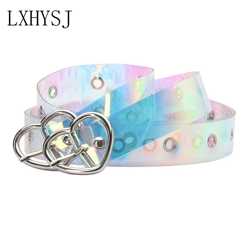 

Heart-shaped Women's Belt Stylish And Transparent Jeans Wild Belts Student Casual Simplicity 40.95 inches Adjustable Buckle Belt