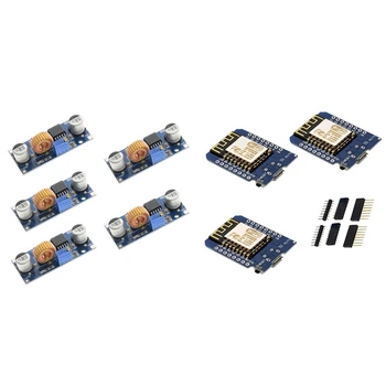 

5Pcs 5A Xl4015 Step Down Adjustable Power Supply Module & 1Pcs for D1 Nodemcu Lua 4M Bytes Internet Development Board