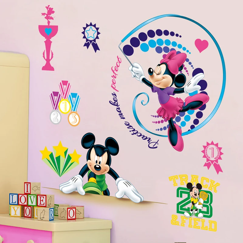 Cartoon Disney Mickey Minnie Sports Meeting Wall Stickers For Nursery Kids Rooms Home Decor Wall Decals PVC Mural Art Wallpaper Cartoon Disney Mickey Minnie Sports Meeting Wall Stickers For Nursery Kids Rooms Home Decor Wall Decals PVC Mural Art Wallpaper