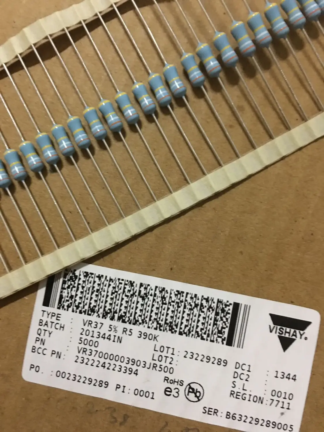 30PCS VISHAY VR37 390K 1/2W 0.5W 330K substituting metal film resistors ...