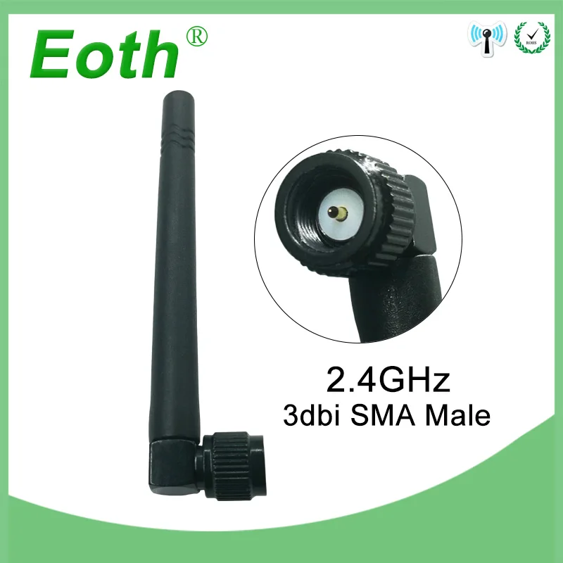 20 шт. оптовая продажа 2 4 GHz антенна WIFI 3dbi SMA штекер Антенна ghz wi fi черный для