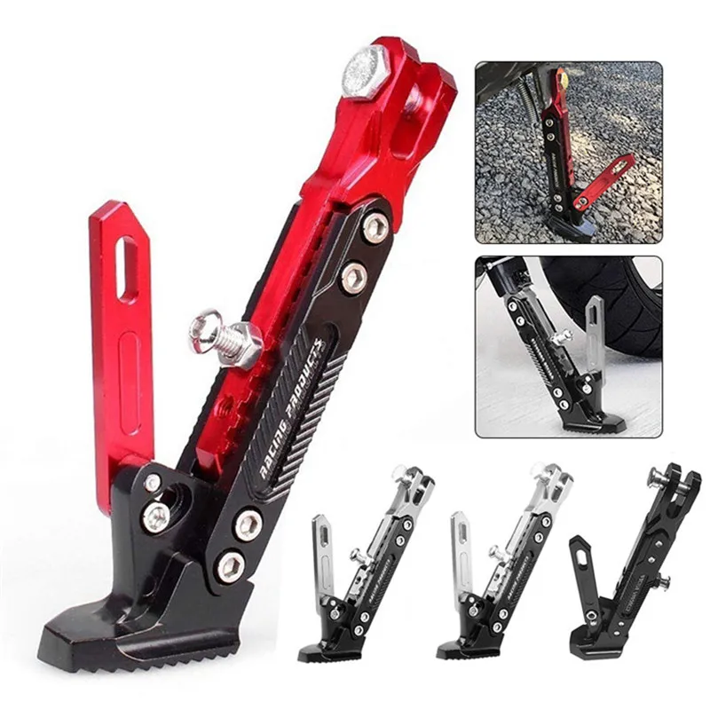  Universal Motorcycle Kick Stand CNC Aluminum Alloy Adjustable Foot Side Stand Frame Parking Support