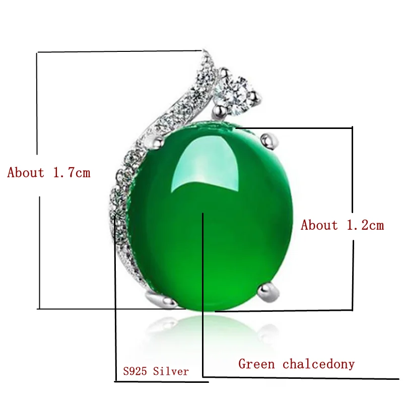 Women Earrings 925 Sterling Silver 2021 Summer New Fashion Vintage Green chalcedony Jewelry Runway Designer Luxury