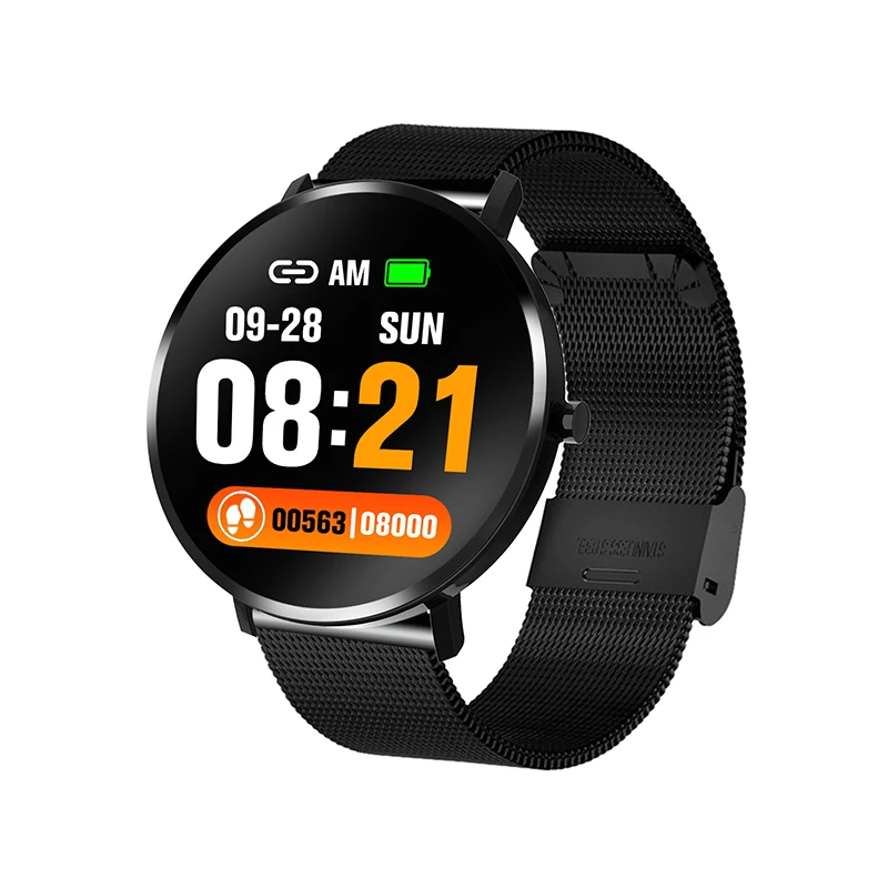Black steel strap Смарт-часы на Android, часы для женщин, фитнес-браслет, мужские водонепроницаемые спортивные Смарт-часы, пульсометр, браслет для телефонов - Цвет: Black steel strap