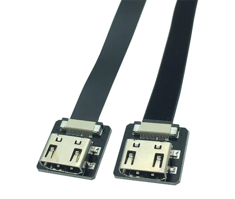 FPV HDMI Мужской к женскому 90 градусов адаптер FPC плоский кабель HDMI шаг 20pin для мультикоптера аэрофотосъемки