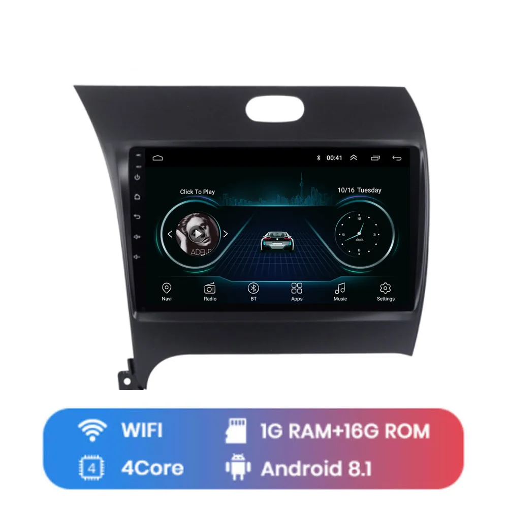 4G LTE Android 8,1 для KIA K3 CERATO FORTE 2013 Мультимедиа стерео автомобильный dvd-плеер навигация gps радио - Цвет: WIFI (1G 16G)