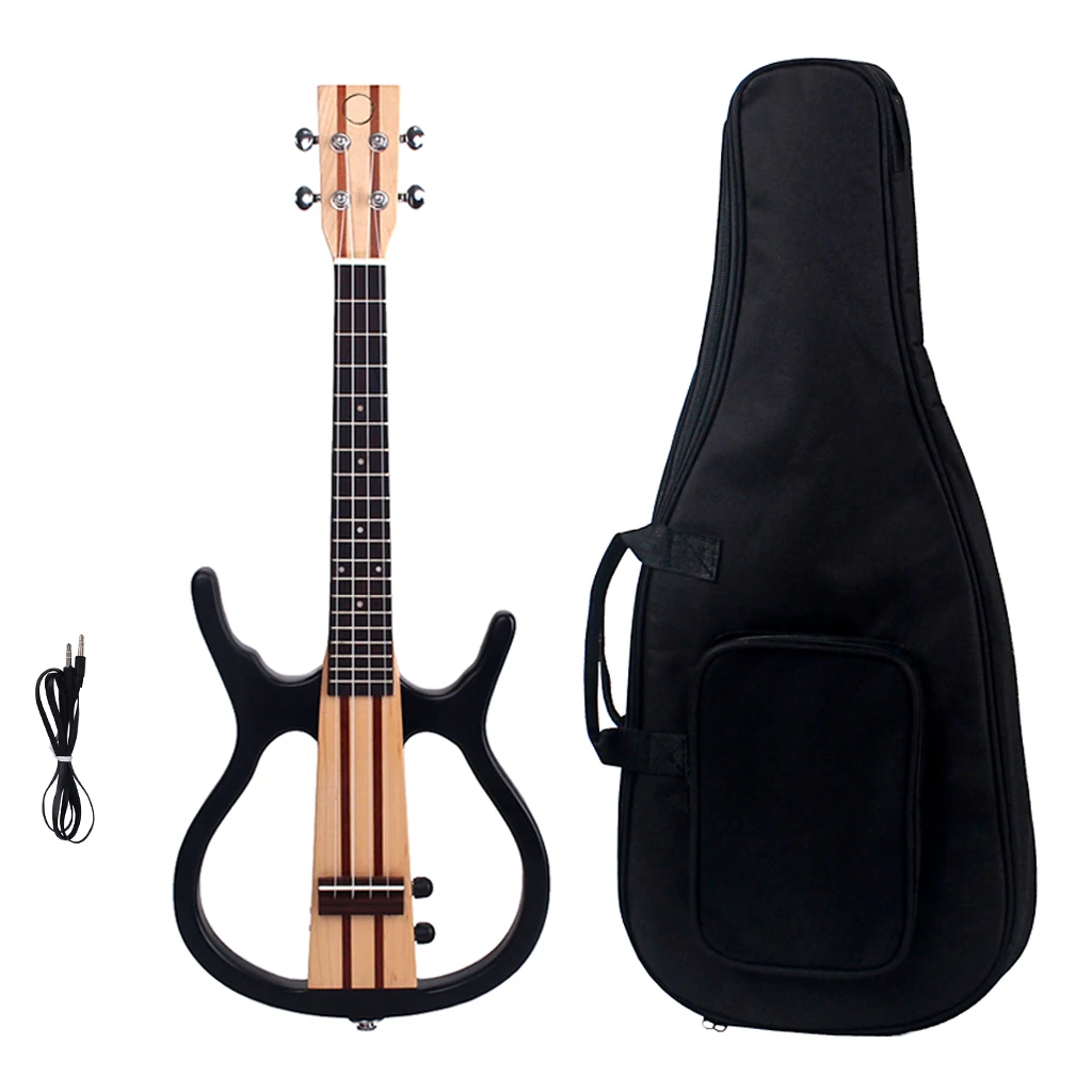 

Novelty Electric Tenor Ukulele Solid Wood Body Ukulele Guitar 26'' Starter Beginners Kit Gift