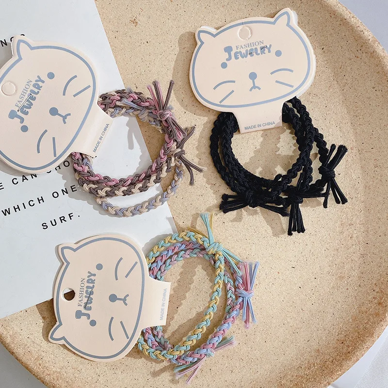 50pcs Kraft Paper Packing Tag Cards for Handmade Hair Jewelry Display Cute Bear Cat Face Stamp Paper Hairband Hanging Price Tag