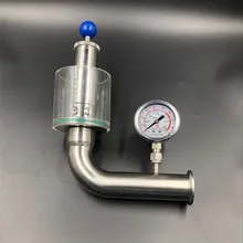 Хорошее качество 1,5 дюйма тройной зажим санитарный клапан сброса воздуха w/Манометр ферментер spunding клапан