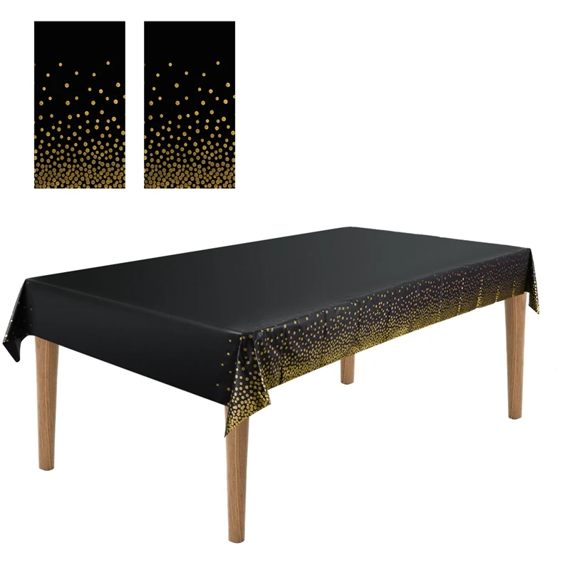 

4pcs/set Oilproof Antifouling Disposable Tablecloth Black Bronzing Dots One-time Tablecloth for Hotel Restaurant Big Table Cloth