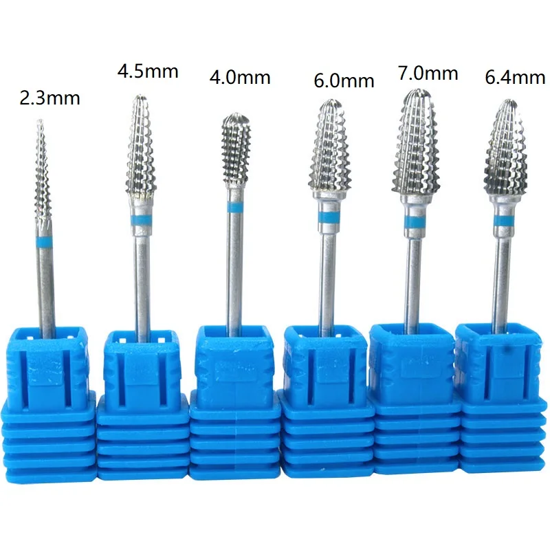 Brocas de carburo de tungsteno para manicura, accesorios de taladro rotativo para manicura, herramientas eléctricas de belleza, 6 tipos, nuevo