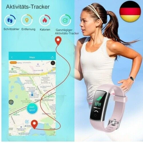 Fitness Tracker Schrittzähler Blutdruckmessung Pulsmesser Wasserdicht IP67 Sport 