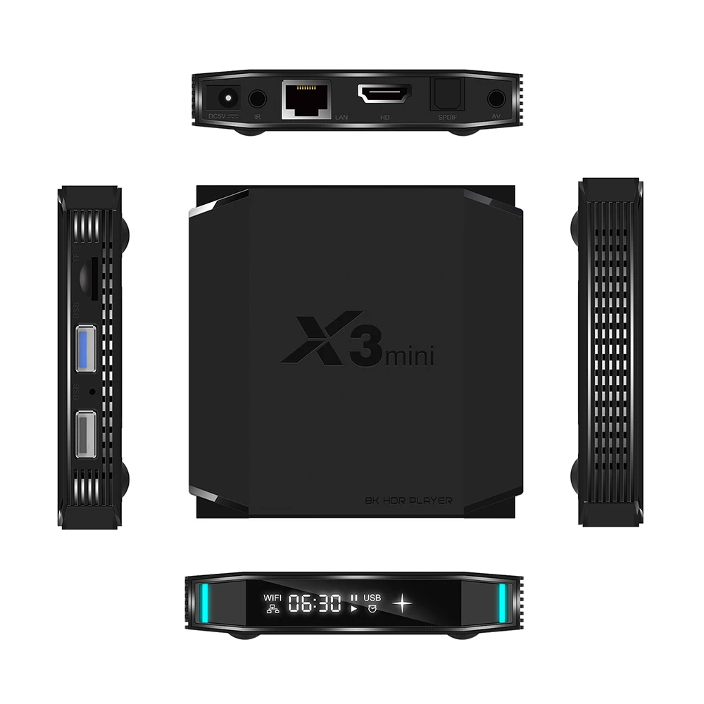 Docooler X3mini Android 9,0X3 Мини Смарт ТВ коробка Amlogic S905X3 четырехъядерный UHD 4K беспроводной wifi медиаплеер приставка телеприставка