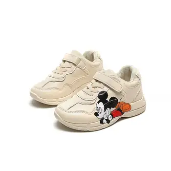 

2020 Spring Autumn Girl Student Shoe Pu Leather Children Cartoon Shoes White Girl Sneakers Cute Print Kids Casual Shoes