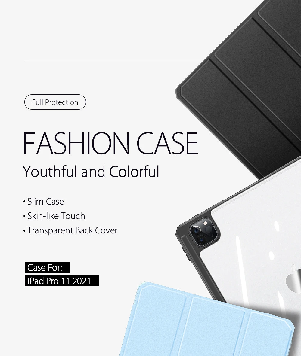 For iPad case 2021 Mini 6 Pro 11 9th Generation Case 10.2 2018 9.7 5/6th Air 2/3/4 10.5 10.9 PU Silicon Transparent Cover Funda