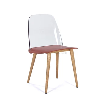

Northern Europe Transparent Designer Household Makeup Stool Reception Negotiation Backrest Originality Desk Nordic Chairs Stuhl