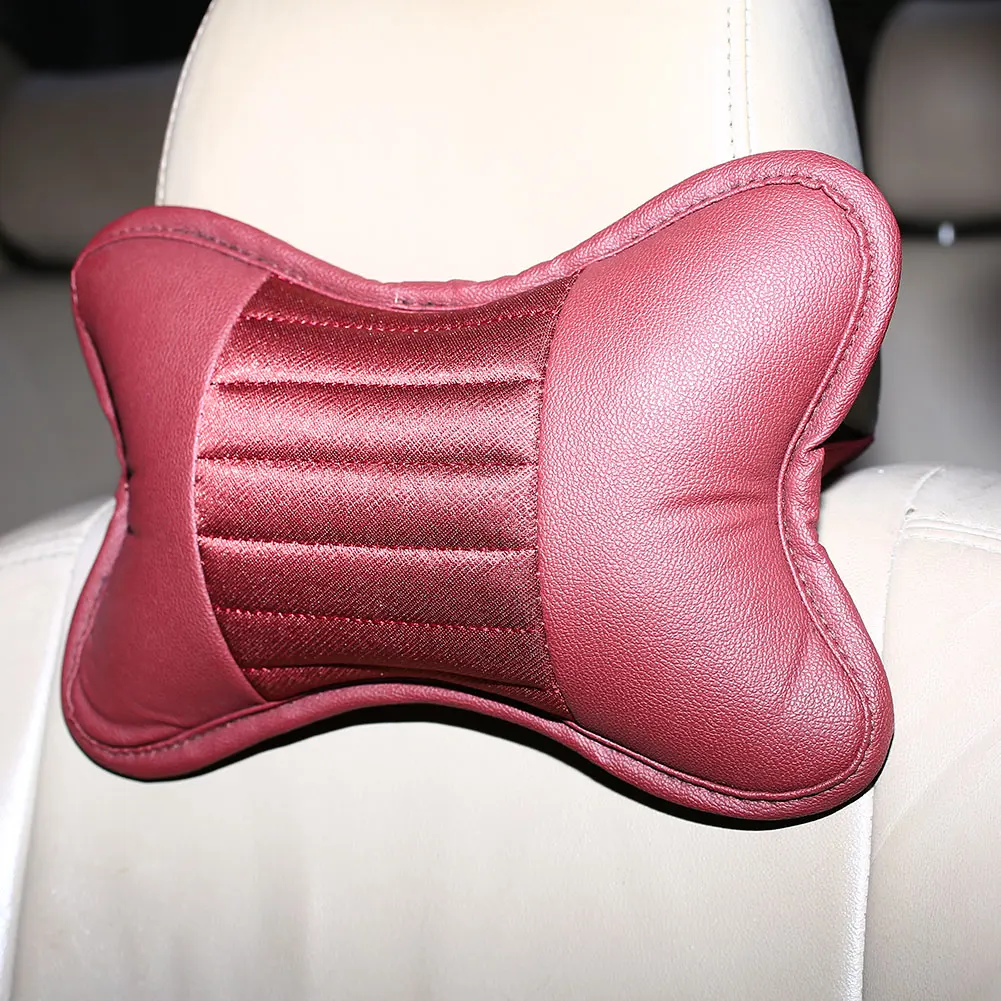 Car NeckPillow PU Leather Headrest Seat Rest Cushion Car Care Accessories