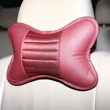 Car NeckPillow PU Leather Headrest Seat Rest Cushion Car Care Accessories