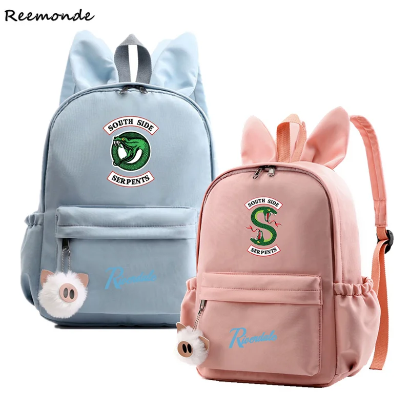 South Side Serpents Riverdale zaino orecchie di coniglio borse moda carine  Riverdale borsa per Notebook borse da scuola in tela ragazzi  adolescenti|Movie \u0026 TV costumes| - AliExpress
