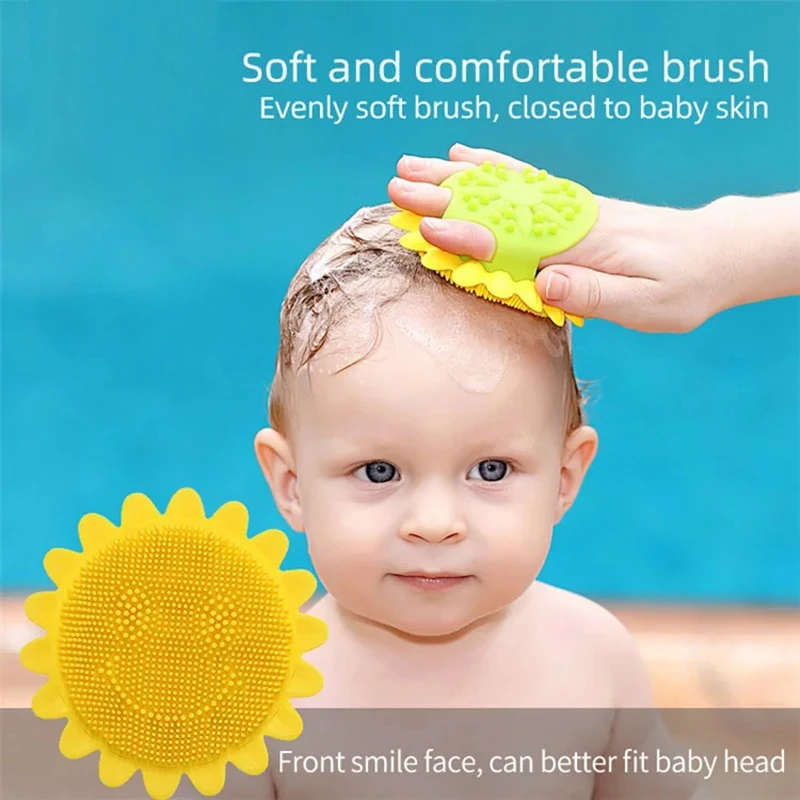 Baby Shampoo Brush Mitt Kids Bath Silicone Scrubber Mitt Bacteria