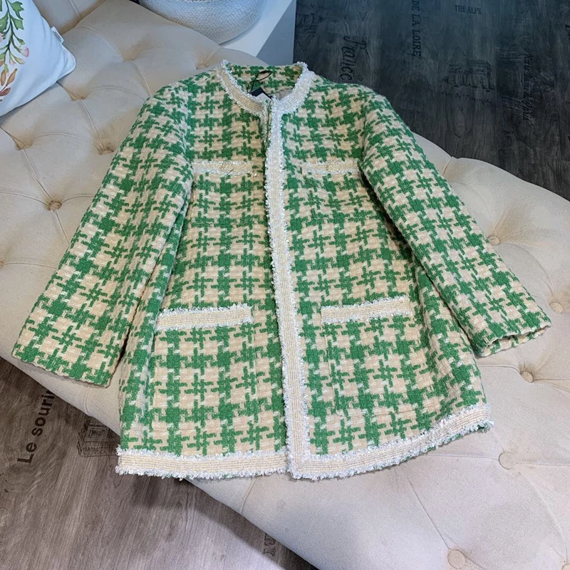 

New temperament elegant small sweet wind avocado green coat plover case western style restoring ancient ways cardigan