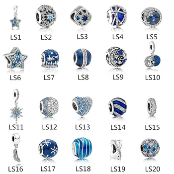 

Anomokay Sterling 925 Silver Mix Style Royal Blue Star Moon Ocean Heart Charm Beads fit Original Bracelet Bangle Jewelry