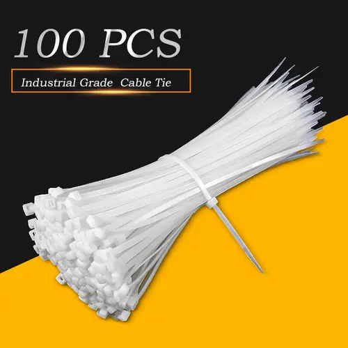 100pcs/bag Cable Tie Self-locking Plastic Nylon Tie White Organiser Fasten Cable Wire Cable Zip Ties - Image 2