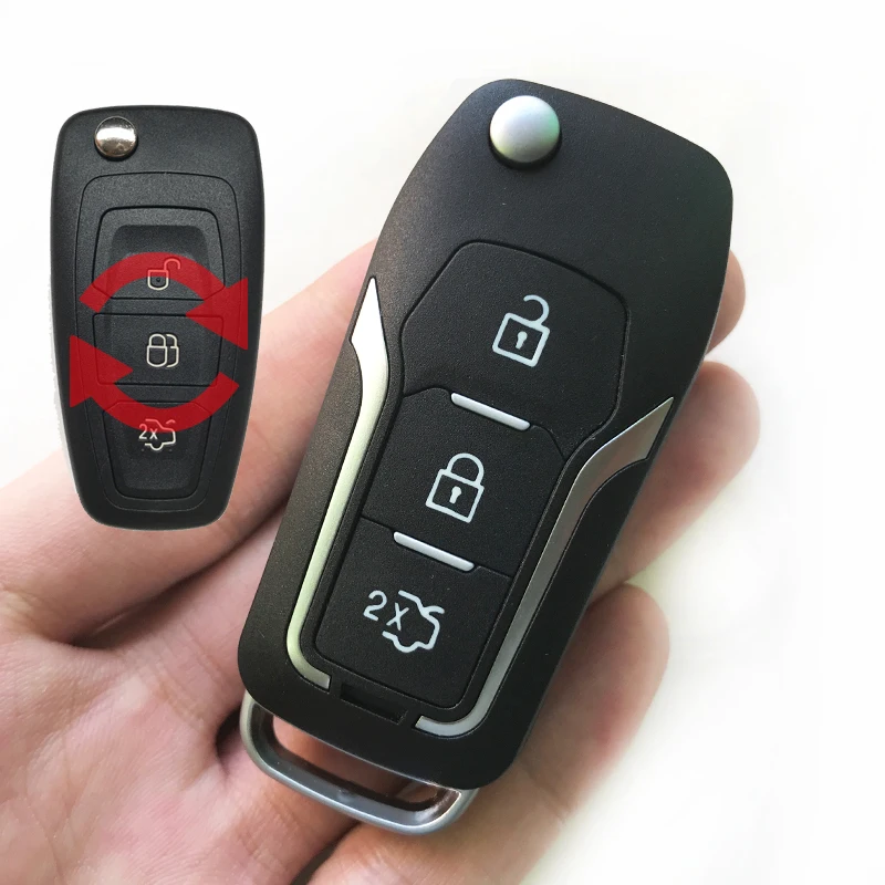 3 кнопки дистанционного ключа чехол для Ford focus C max Mondeo Fiesta Фокус подключение Замена автомобиля Флип ключ крышка Fob HU101 лезвие