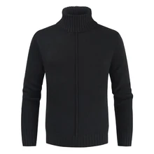 NEGIZBER 2019 Brand Quality Mens Winter Sweater Solid Slim Fit Warm Turtle Neck Sweater Men Fashion Casual Pull Men Pullovers