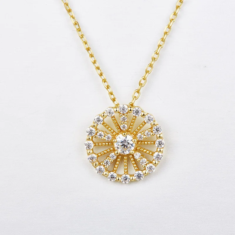

Japanese-style Light Luxury Jewelry 925 Sterling Zircon Ferris Wheel I Love You Necklace Women's dun li Versatile Choker