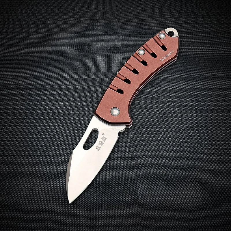 BROWN Sanrenmu 4107 мини брелок нож карманный нож Фруктовый нож для кемпинга выживания тактический универсальный инструмент EDC нож - Цвет: BROWN