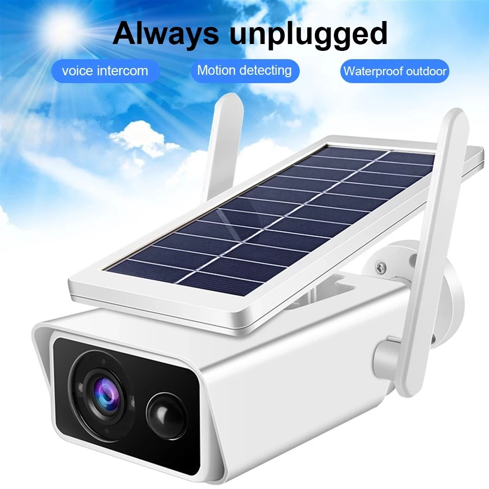 1080P Solar Camera Battery Powered WiFi IP Camera Surveillance Security Camera Weatherproof IP66 PIR Alarm Night Vision ICSEE