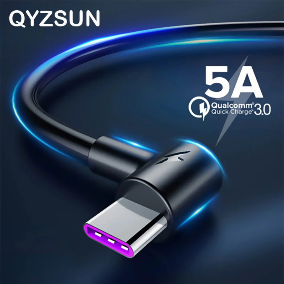 USB 3,1 type-C кабель для мобильного телефона 5А быстрое USB C супер зарядное устройство 2 м 1 м для samsung s8 s9 s10 huawei mate 20 P30 pro xiao mi 9