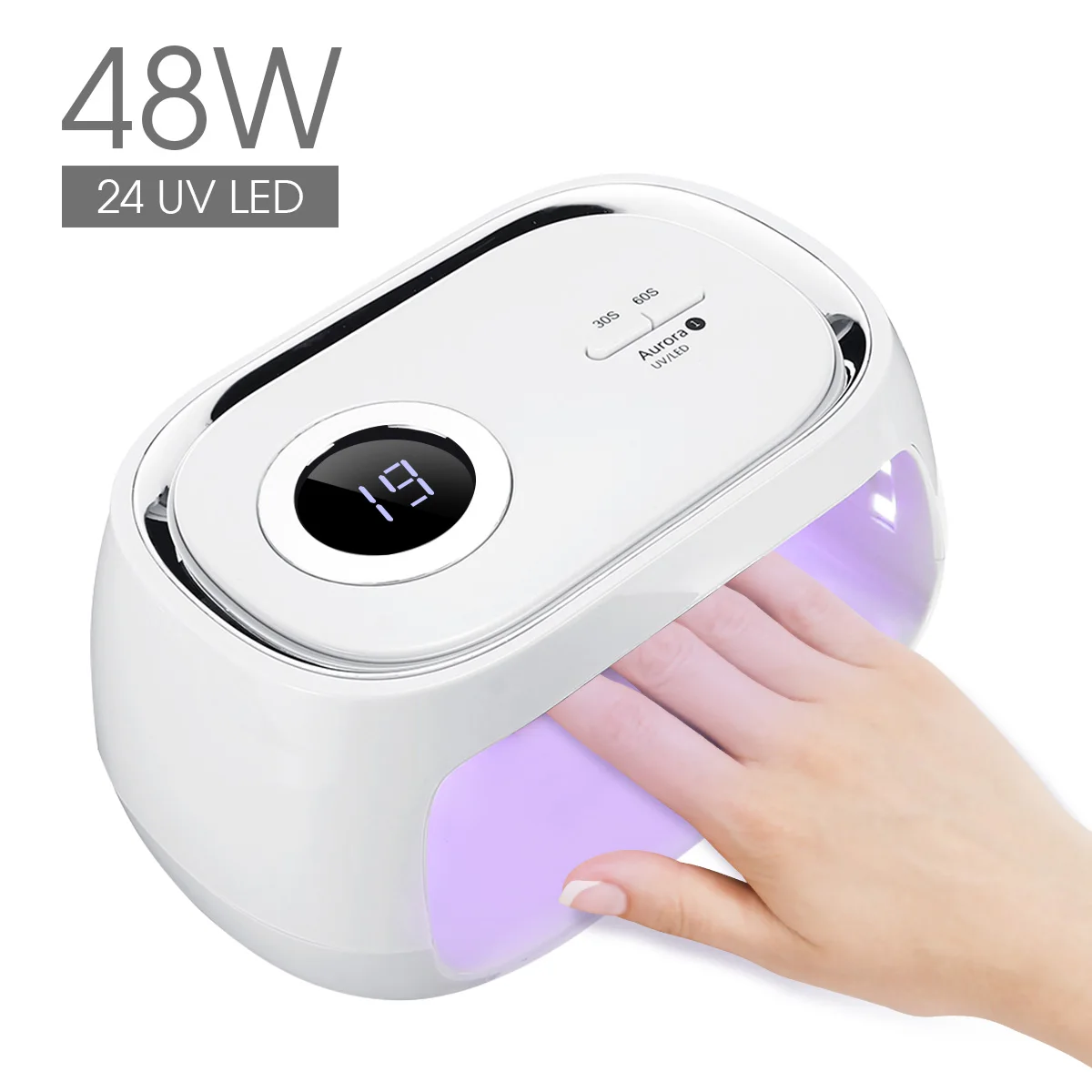 

IBCCCNDC Professional 42W Nail Dryer LCD Display Timing Quick Gels 24 LED UV Nail Lamp Smart Sensor Nail Art Tools