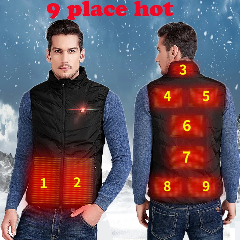 New Adult Outdoor USB Infrared Heating Vest Jacket Winter Flexible Electric Thermal Clothing Waistcoat Fishing Hiking Dropship4