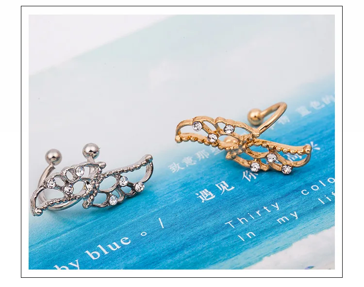 Korean version of hollow wings without earholes earbone clip earring clip single children's jewelry wholesale new best selling