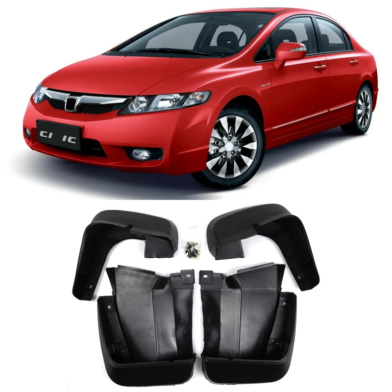 4 шт. автомобиль спереди, тыльная грязь лоскут Брызговики для Honda/Civic 2006 2007 2008 2009 2010 2011