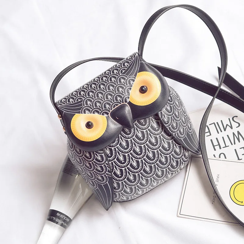 

2017 New Style Korean-style Fashion Creative Owl Modeling Square Sling Bag Women's Shoulder Oblique Bag Bag