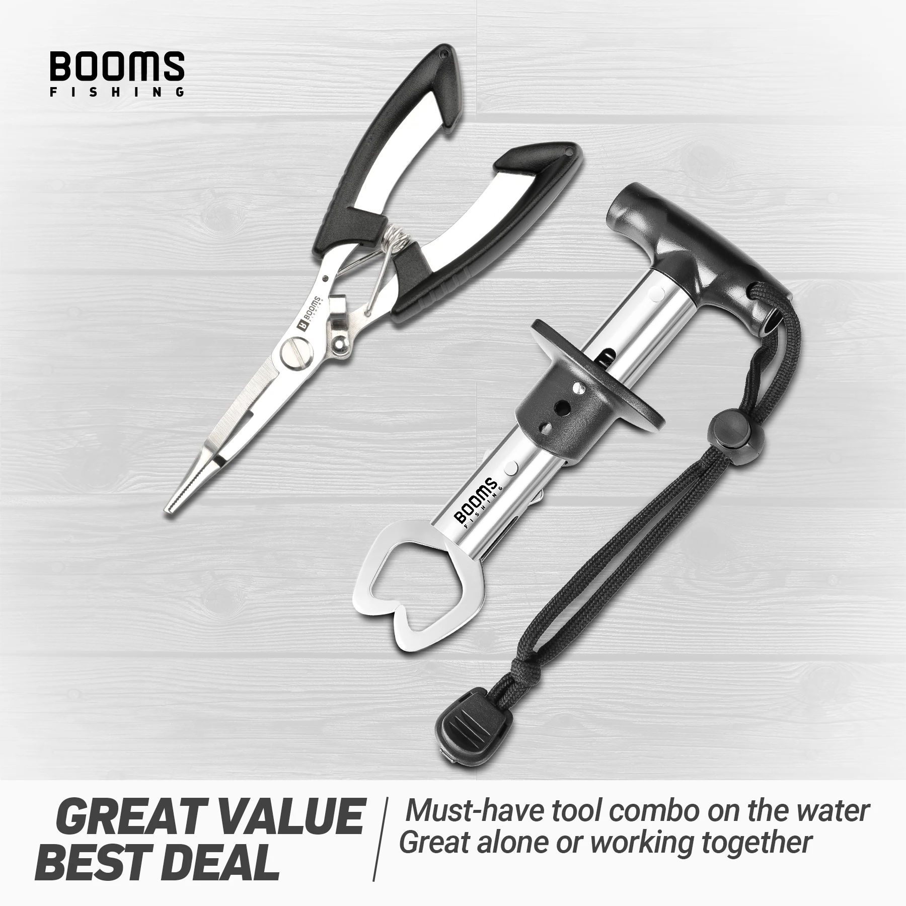 Booms Fishing H1027 Fishing Pliers Fish Gripper Stainless Steel  Multifunction Fishing Tool Set Braid Line Cutters Hook Remover