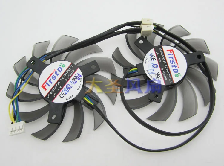 Новый охлаждающий вентилятор Firstd FD7010H12S 75 мм для ASUS MSI Radeon Sapphire 6930 7850 GTX 550 750 770 Ti HD 7870