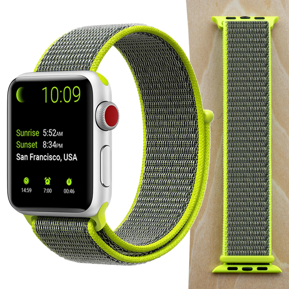 Flash Высококачественный нейлоновый спортивный ремешок для Apple Watch, ремешок 44 мм, серия 5, 4, 3, 2, 1, дышащий тканый ремешок 42 мм, iwatch 40 мм, 38 мм - Цвет ремешка: Flash